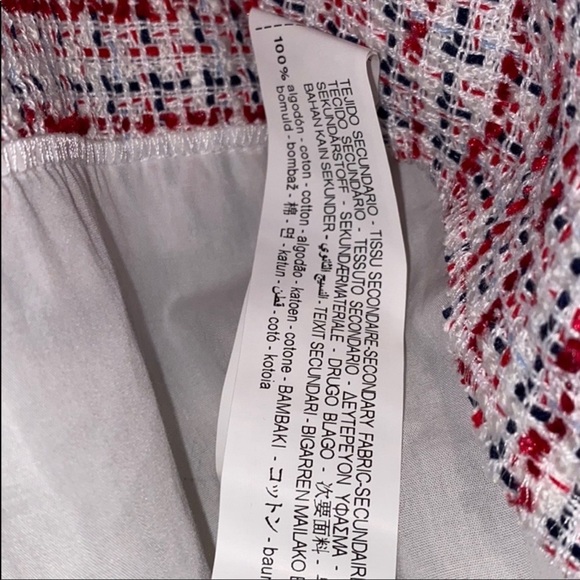 Zara Red Contrasting Tweed Shirt - Picture 6 of 7